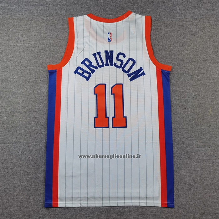 Maglia New York Knicks Jalen Brunson #11 Citta 2024-25 Bianco